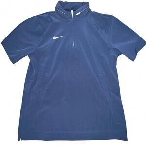 NEW NIKE men's coaches short sleeve jacket in navy/white/white